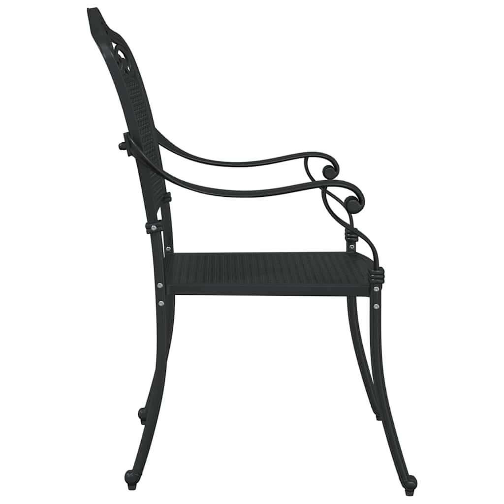 Sedia da Giardino 2 pcs Nero 55 x 55 x 92,5cm Alluminio