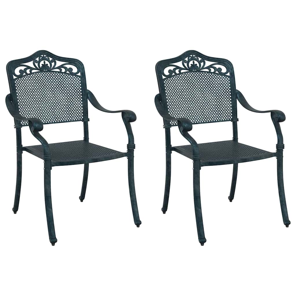 Sedia da Giardino 2 pcs Verde 64 x 62 x 93cm Alluminio