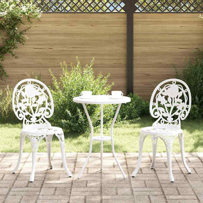 Set Bistro da Giardino 3 pcs Bianco Alluminio