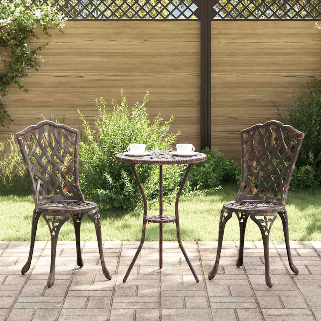 Sedia da Giardino 2 pcs Bronzo 39 x 40 x 87cm Alluminio