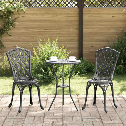 Sedia da Giardino 2 pcs Nero 39 x 40 x 87cm Alluminio
