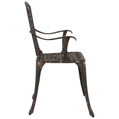 Sedia da Giardino 2 pcs Bronzo 53 x 51 x 88,5cm Alluminio
