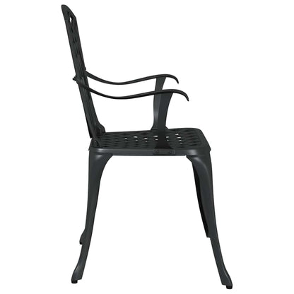 Sedia da Giardino 2 pcs Nero 53 x 51 x 88,5cm Alluminio