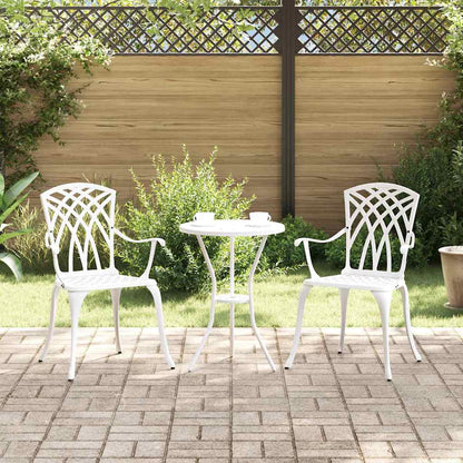 Sedia da Giardino 2 pcs Bianco 53 x 51 x 88,5cm Alluminio