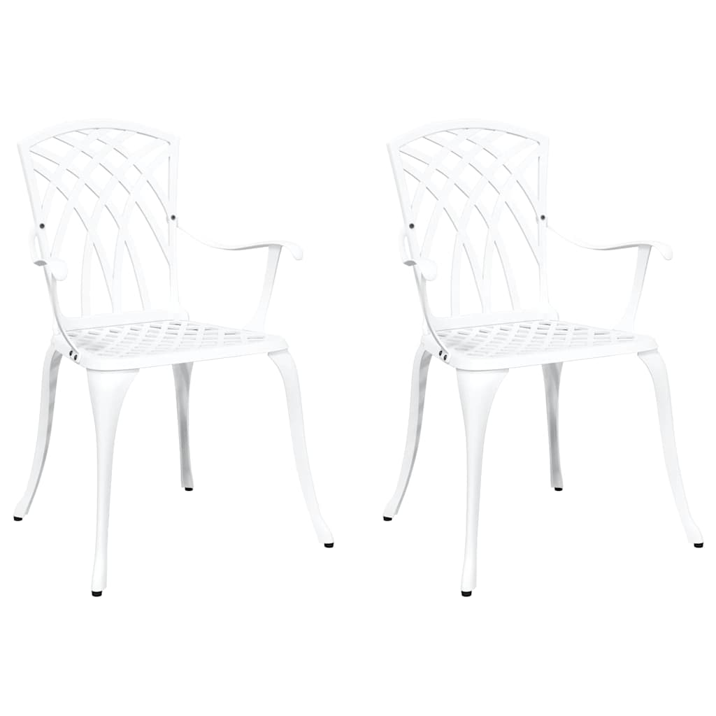 Sedia da Giardino 2 pcs Bianco 53 x 51 x 88,5cm Alluminio