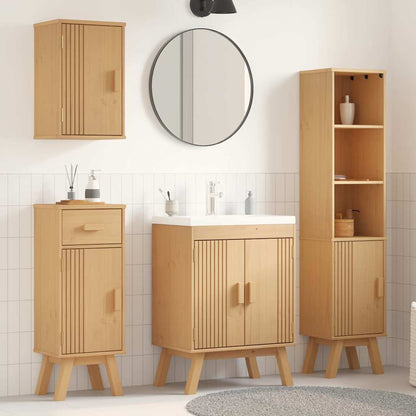 Set di mobili per il bagno 4 pcs Marrone Legno massello di pino