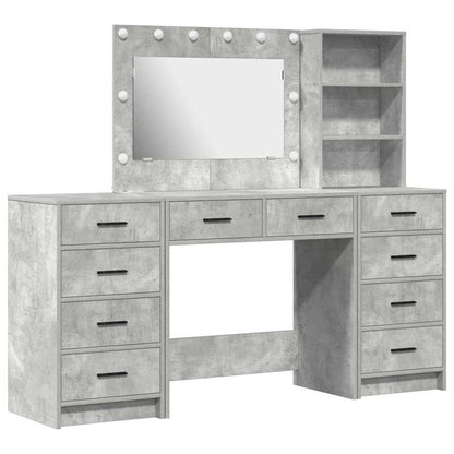 Tavolo da Trucco 3 pcs Grigio cemento Legno multistrato