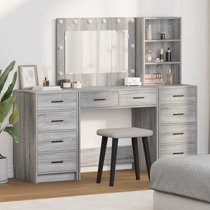 Tavolo da Trucco 3 pcs Grigio Sonoma Legno multistrato