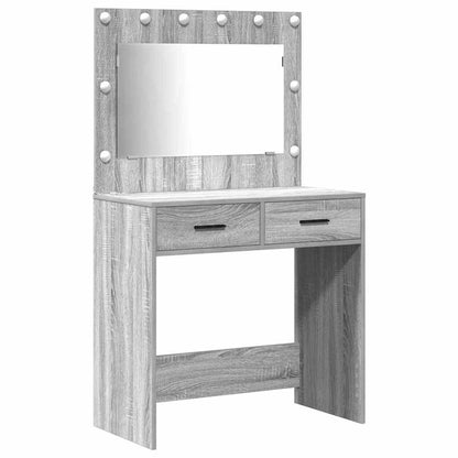 Tavolo da Trucco 3 pcs Grigio Sonoma Legno multistrato
