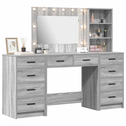 Tavolo da Trucco 3 pcs Grigio Sonoma Legno multistrato