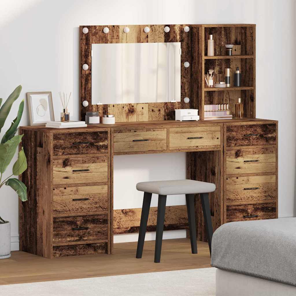 Tavolo da Trucco con cassetto 3 pcs Marrone 40 x 41 x 135 cm