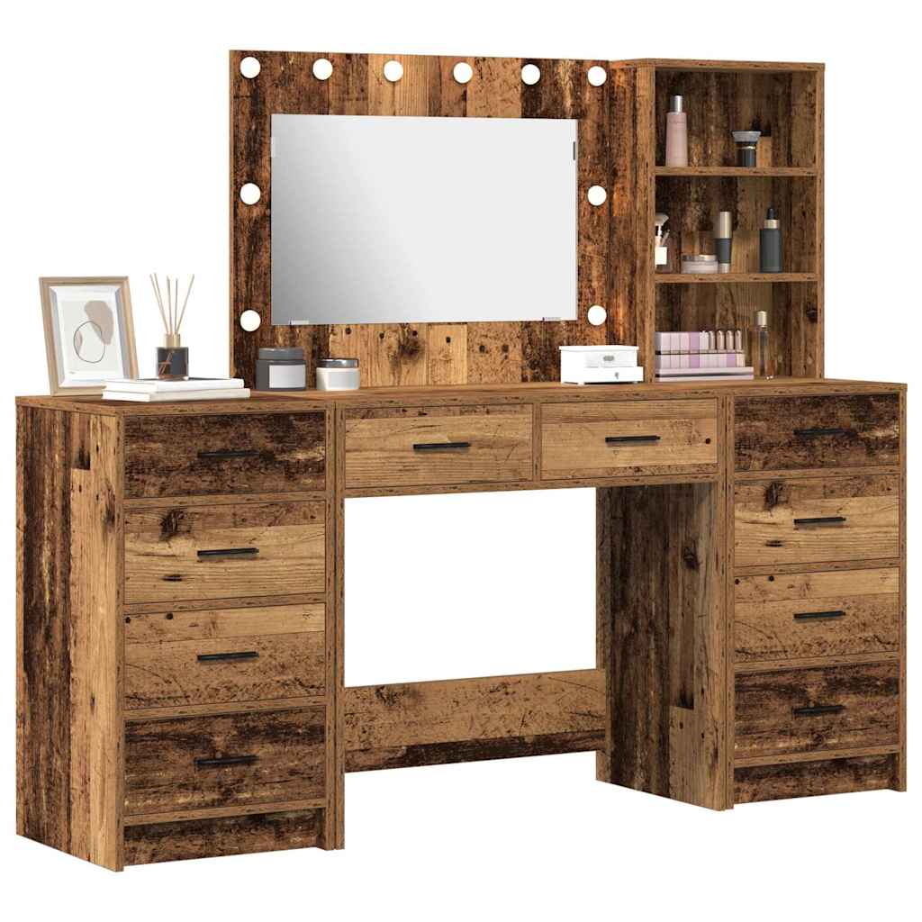 Tavolo da Trucco con cassetto 3 pcs Marrone 40 x 41 x 135 cm