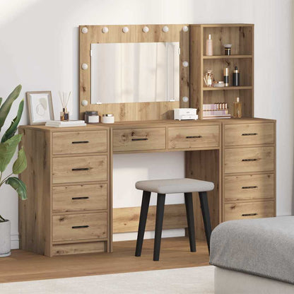 Tavolo da Trucco 3 pcs Rovere artigianale Legno multistrato