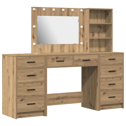 Tavolo da Trucco 3 pcs Rovere artigianale Legno multistrato