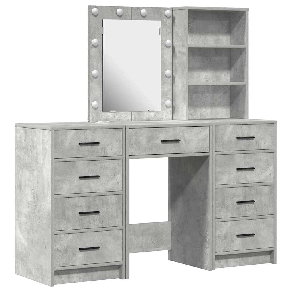 Tavolo da Trucco con cassetto 3 pcs Grigio 40 x 41 x 135 cm
