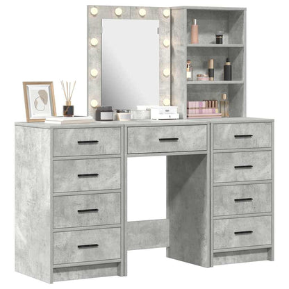 Tavolo da Trucco con cassetto 3 pcs Grigio 40 x 41 x 135 cm