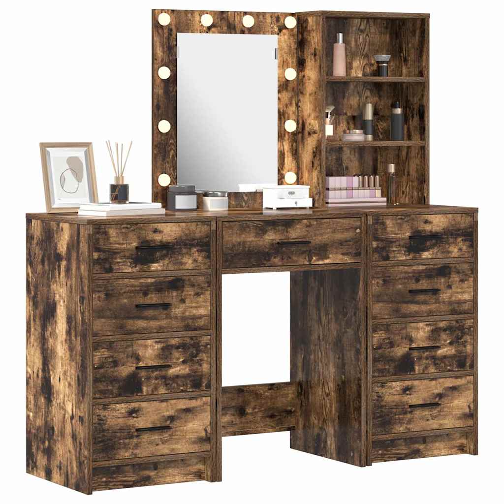 Tavolo da Trucco con cassetto 3 pcs Marrone 40 x 41 x 135 cm