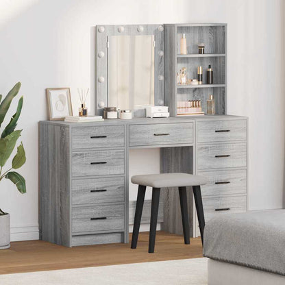 Tavolo da Trucco con cassetto 3 pcs Grigio 40 x 41 x 135 cm