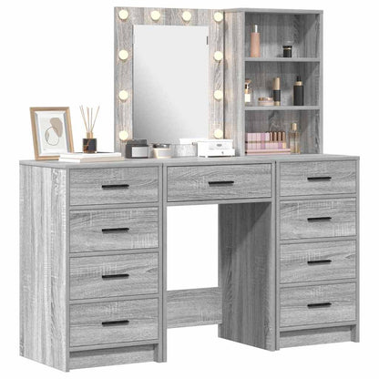 Tavolo da Trucco con cassetto 3 pcs Grigio 40 x 41 x 135 cm