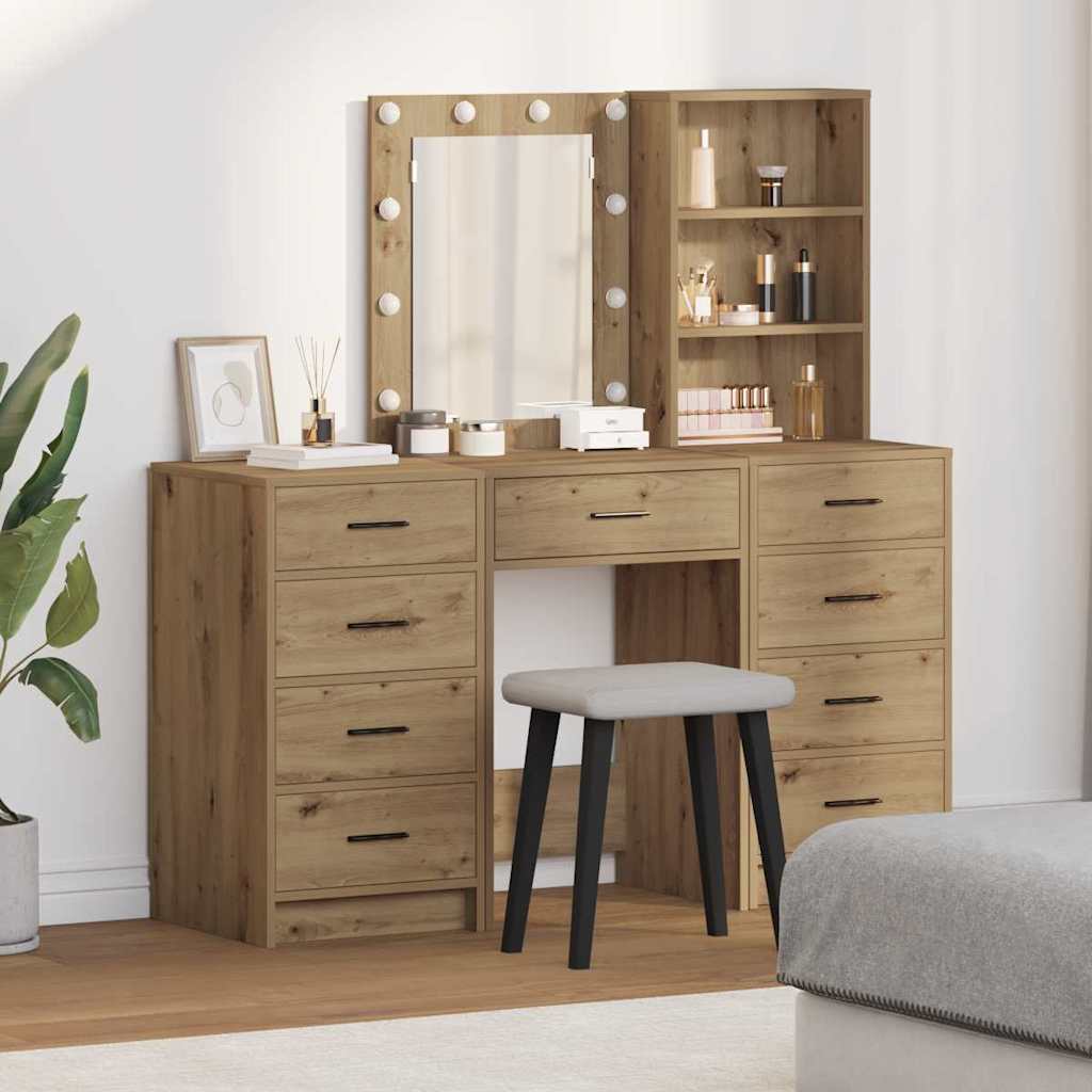 Tavolo da Trucco con cassetto 3 pcs Marrone 40 x 41 x 135 cm