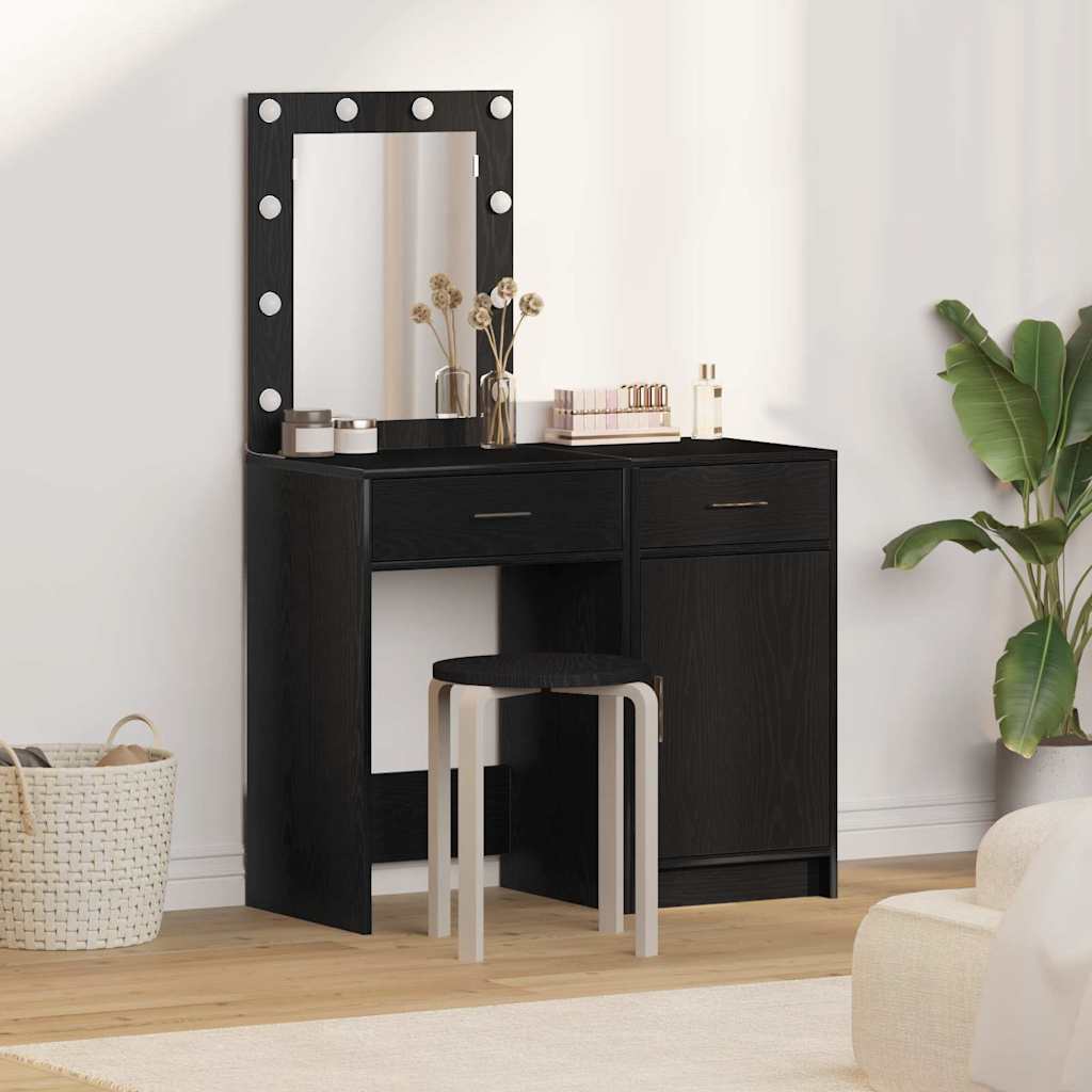 Tavolo da Trucco 2 pcs Nero 50 x 41 x 135 cm Legno multistrato