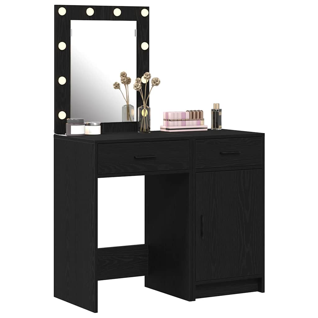 Tavolo da Trucco 2 pcs Nero 50 x 41 x 135 cm Legno multistrato