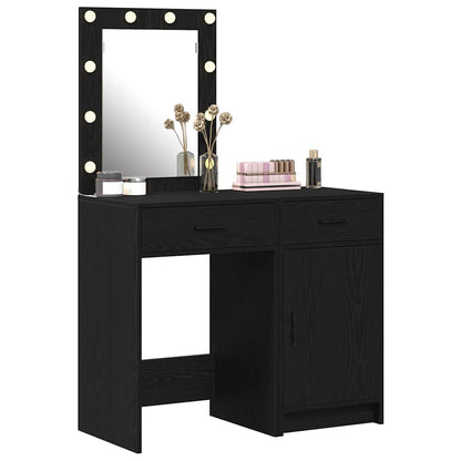 Tavolo da Trucco 2 pcs Nero 50 x 41 x 135 cm Legno multistrato
