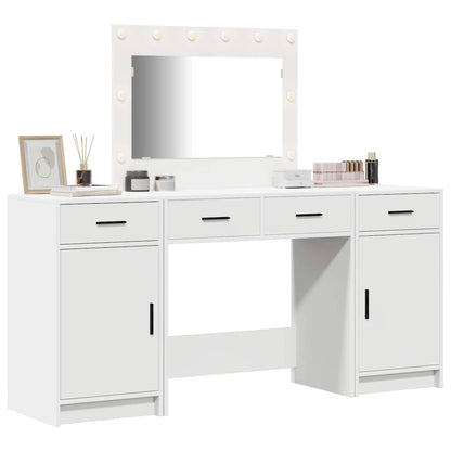 Tavolo da Trucco con cassetto 3 pcs Bianco Legno multistrato