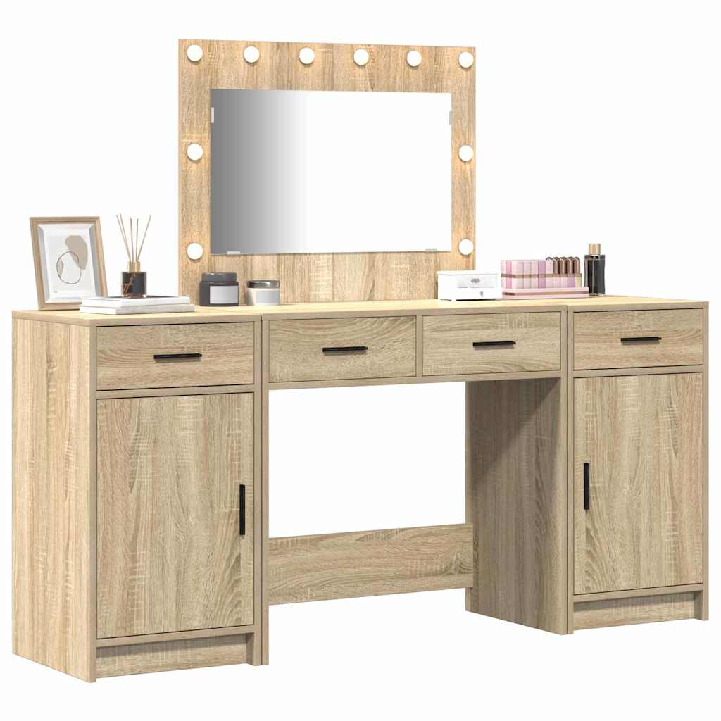 Tavolo da Trucco con cassetto 3 pcs Marrone Legno multistrato