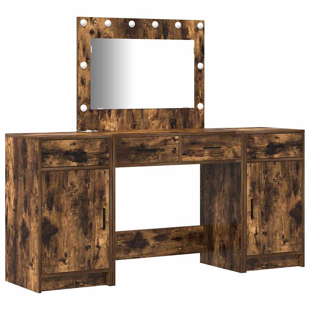 Tavolo da Trucco con cassetto 3 pcs Marrone Legno multistrato
