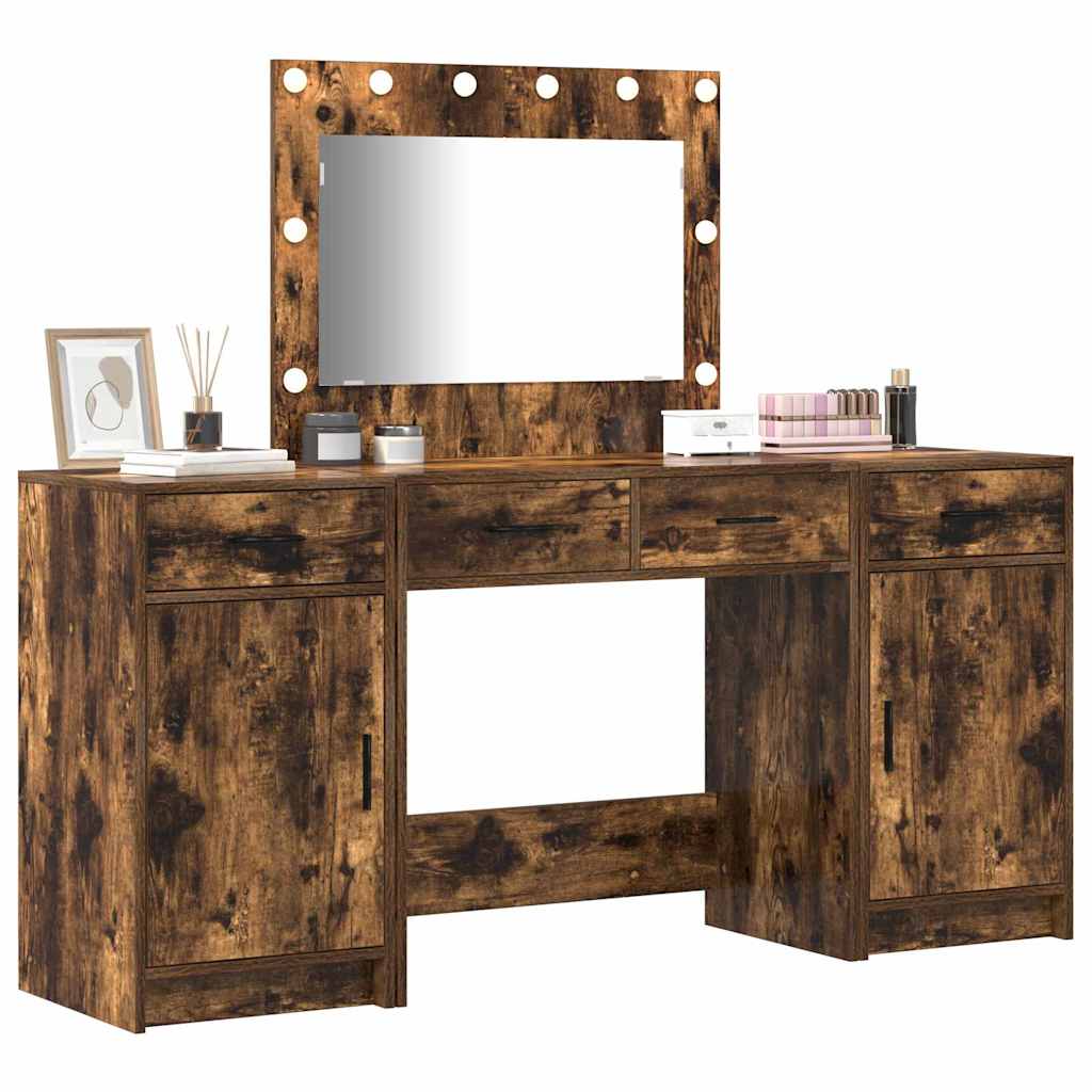 Tavolo da Trucco con cassetto 3 pcs Marrone Legno multistrato