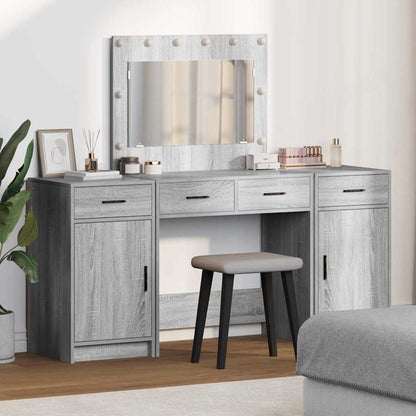 Tavolo da Trucco con cassetto 3 pcs Grigio Legno multistrato