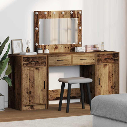 Tavolo da Trucco con cassetto 3 pcs Marrone Legno multistrato
