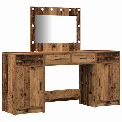 Tavolo da Trucco con cassetto 3 pcs Marrone Legno multistrato