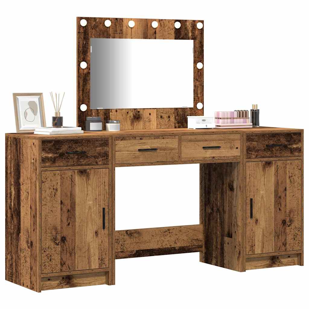 Tavolo da Trucco con cassetto 3 pcs Marrone Legno multistrato