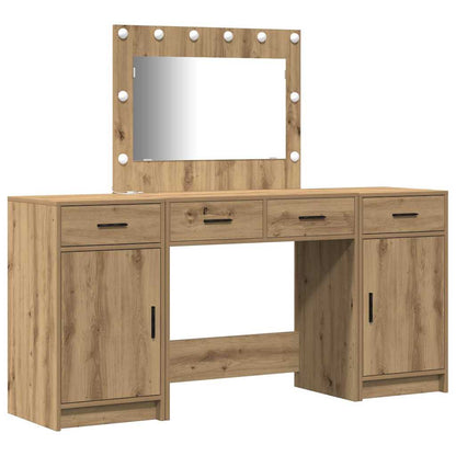 Tavolo da Trucco con cassetto 3 pcs Marrone Legno multistrato
