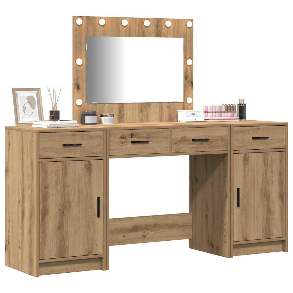 Tavolo da Trucco con cassetto 3 pcs Marrone Legno multistrato