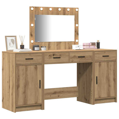 Tavolo da Trucco con cassetto 3 pcs Marrone Legno multistrato