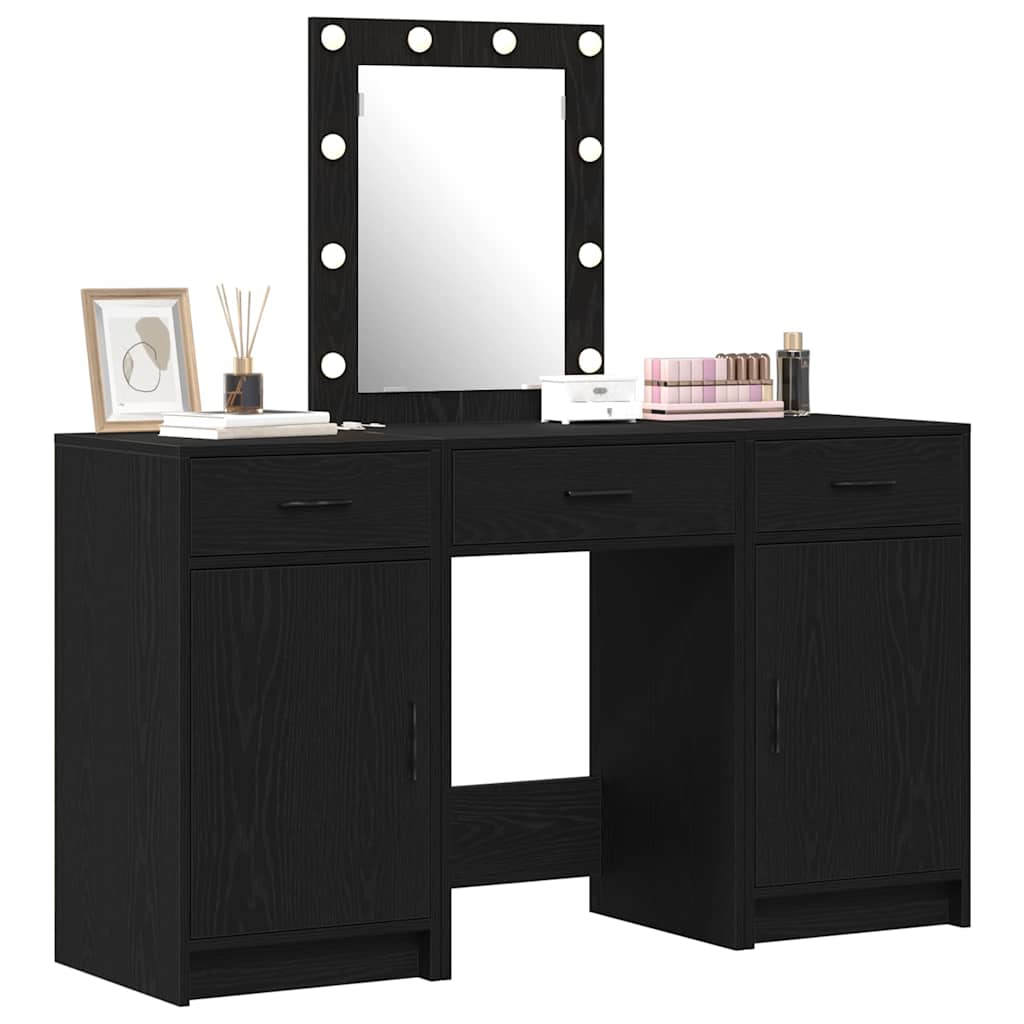 Tavolo da Trucco Nero 50 x 41 x 135 cm Legno multistrato