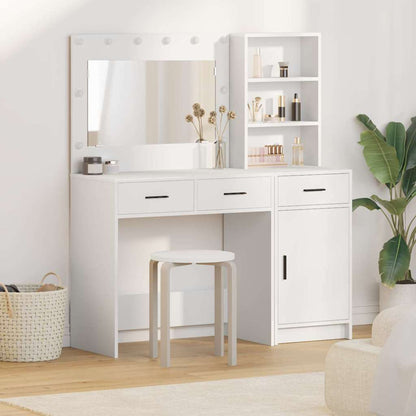 Tavolo da Trucco con cassetto 2 pcs Bianco Legno multistrato