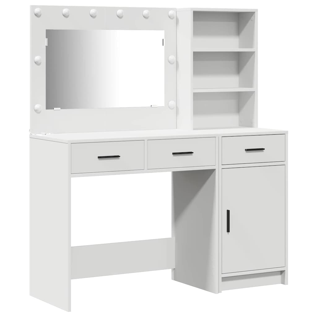 Tavolo da Trucco con cassetto 2 pcs Bianco Legno multistrato