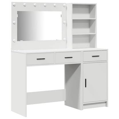 Tavolo da Trucco con cassetto 2 pcs Bianco Legno multistrato
