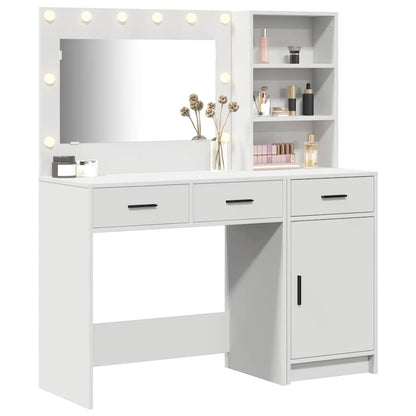 Tavolo da Trucco con cassetto 2 pcs Bianco Legno multistrato