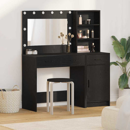 Tavolo da Trucco con cassetto 2 pcs Nero Legno multistrato