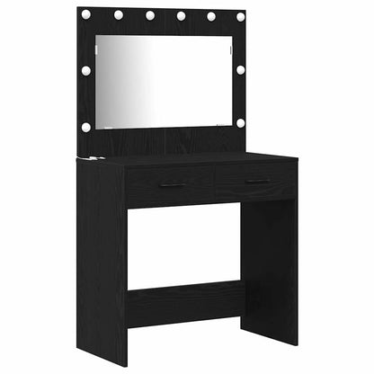 Tavolo da Trucco con cassetto 2 pcs Nero Legno multistrato