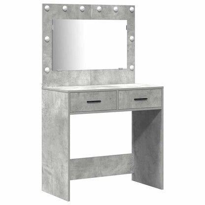 Tavolo da Trucco con cassetto 2 pcs Grigio Legno multistrato