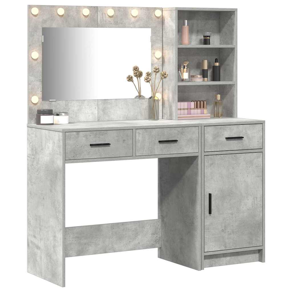 Tavolo da Trucco con cassetto 2 pcs Grigio Legno multistrato