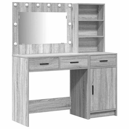 Tavolo da Trucco con cassetto 2 pcs Grigio Legno multistrato
