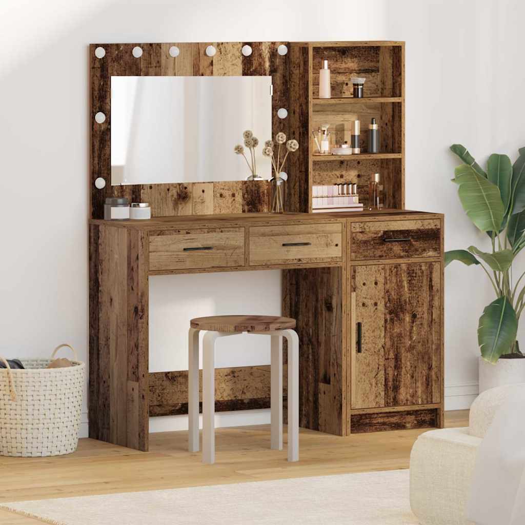 Tavolo da Trucco con cassetto 2 pcs Marrone Legno multistrato