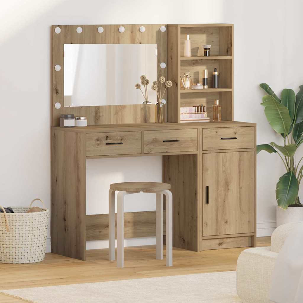 Tavolo da Trucco con cassetto 2 pcs Marrone Legno multistrato